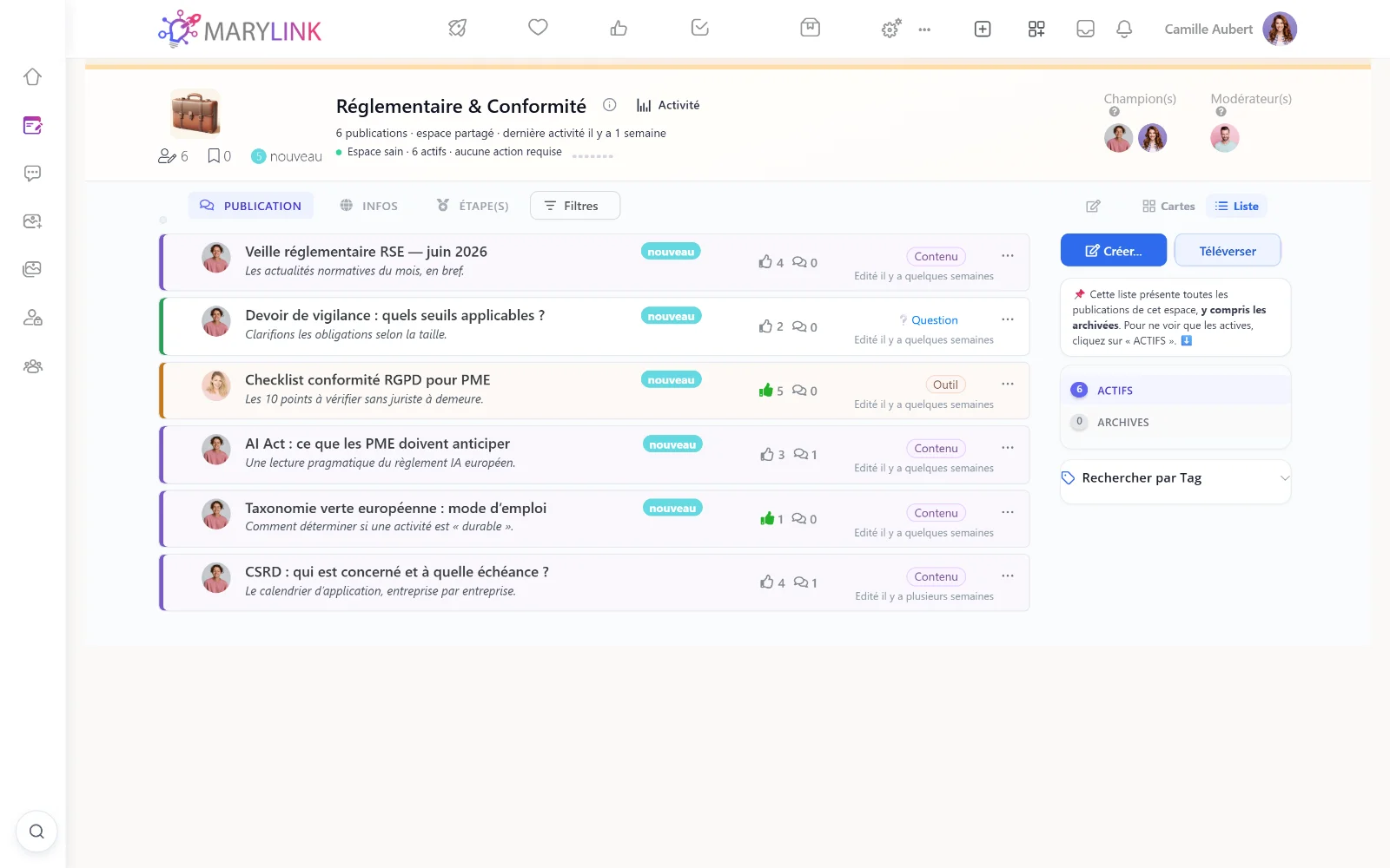 Structurer : des pratiques typées (outils, prompts, contenus, tâches) classées par domaine métier